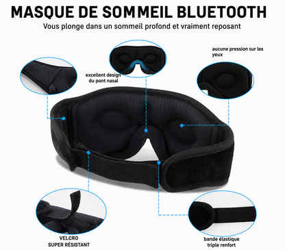 Masque de Sommeil 3D Confort avec Ecouteurs Bluetooth Intégrés