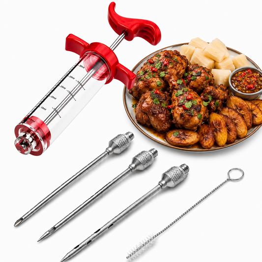 Kit Complet 5 pièces Injecteur de Marinade Grande Capacité 50 mL en Acier Inoxydable
