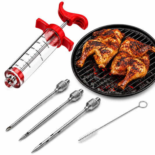 Kit Complet 5 pièces Injecteur de Marinade Grande Capacité 50 mL en Acier Inoxydable