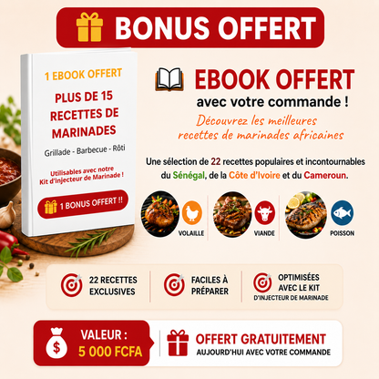 Kit Complet 5 pièces Injecteur de Marinade Grande Capacité 50 mL en Acier Inoxydable